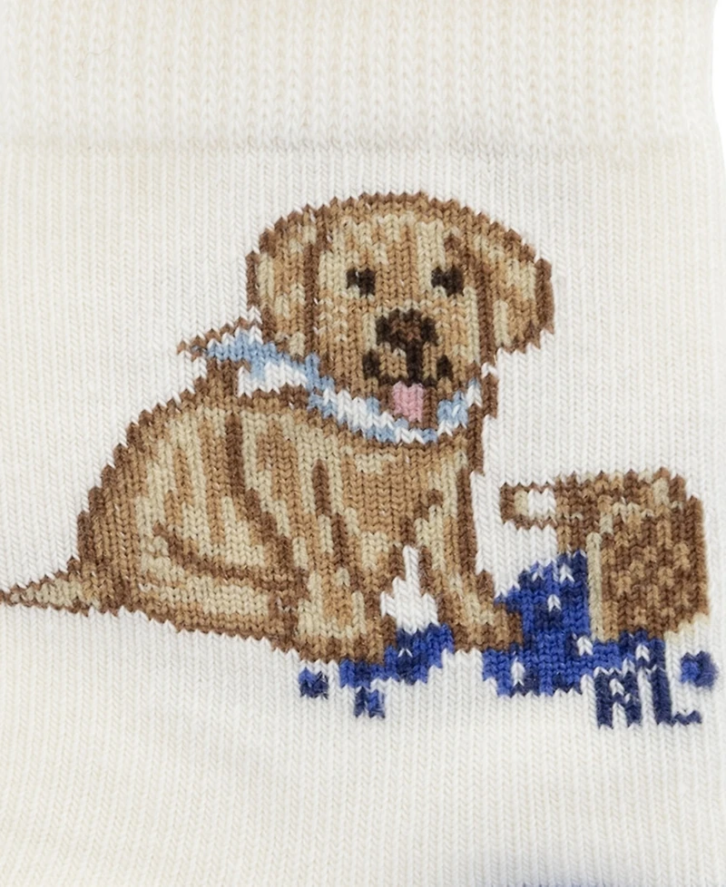 Polo Ralph Lauren Baby Boys' Blueberry Dog, Floral and Gingham Design Socks, 3-Pack