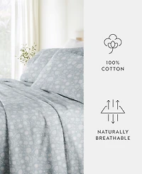 ienjoy Home Long Staple 300-Thread Count Cotton Pattern -Pc. Sheet Set