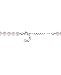 Macy's Cultured Freshwater Pearl & Created White Sapphire (4-1/2 ct t.w.) Necklace in Sterling Silver