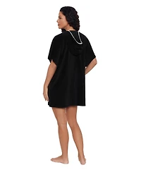 ShapeSolver Women's V-Neck Hooded Swim Cover Up Dress