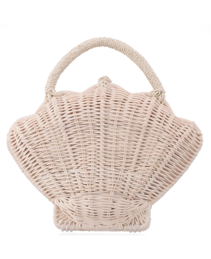Nina Rattan Shell Minaudiere Small Clutch Handbag