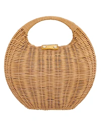 Nina Kava Rounded Rattan Small Satchel Bag