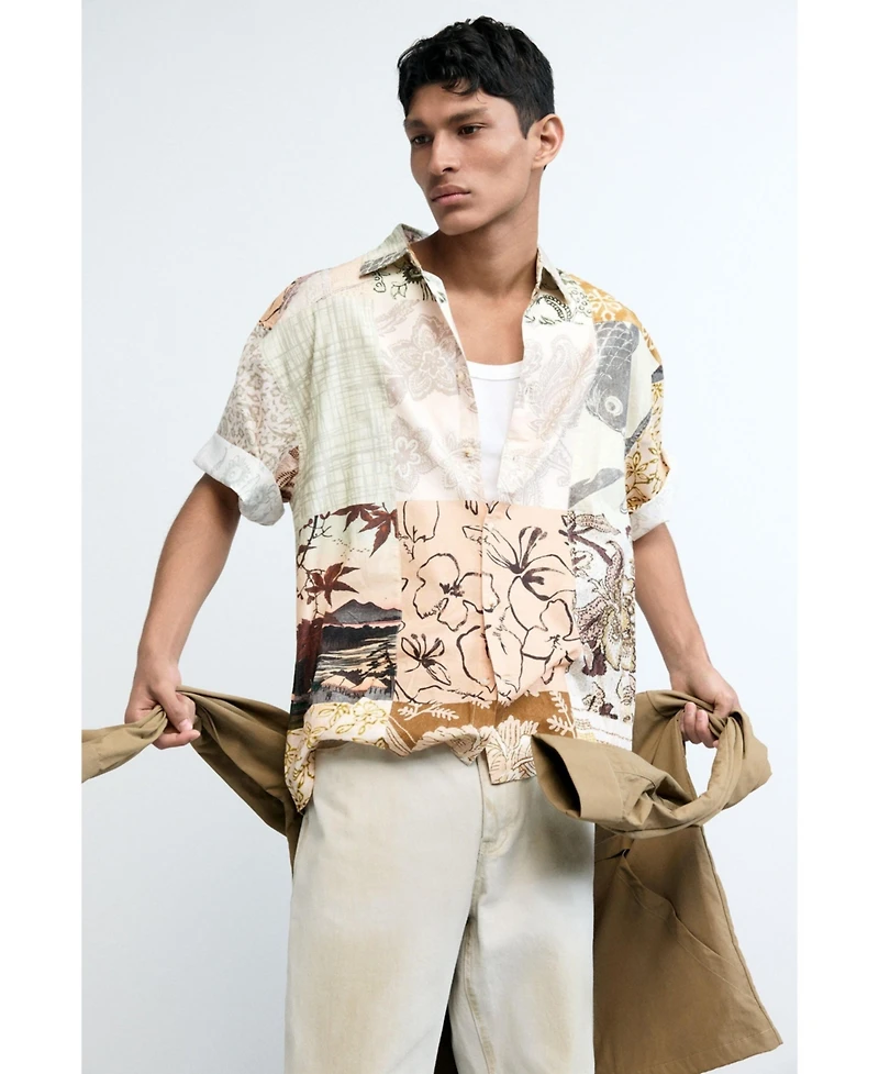Desigual Men's Oriental patch shirt