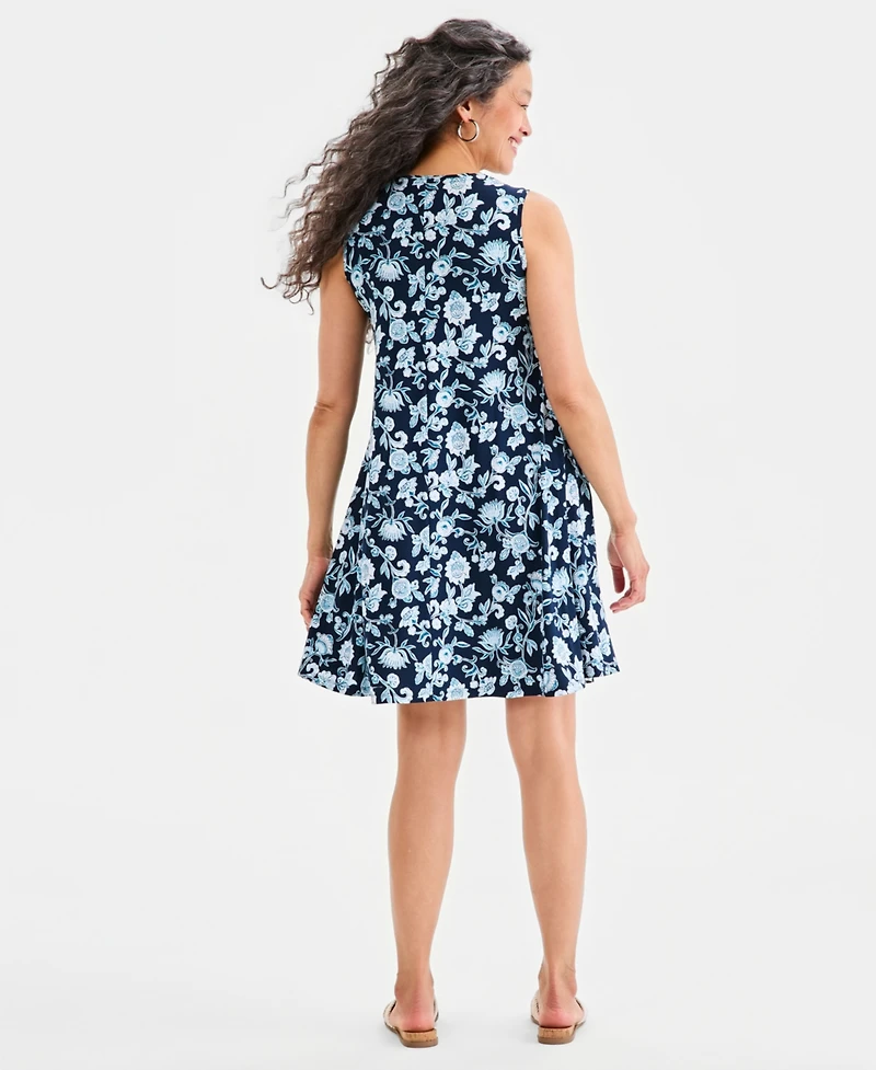 Style & Co Women's Printed Sleeveless Knit Dress, Macy's Exclusive