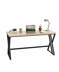 Sugift 59 in Computer Desk with Heavy Duty Metal Frame and Crossbar