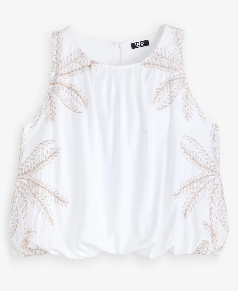 I.n.c. International Concepts Women's Sleeveless Embroidered Bubble Hem Top, Macy's Exclusive
