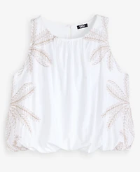 I.n.c. International Concepts Women's Sleeveless Embroidered Bubble Hem Top, Macy's Exclusive