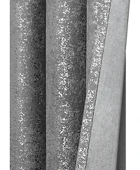 Kate Aurora 2 Piece Sadie Metallic Sparkle Grommet Top Gray Room Darkening Curtain Panels