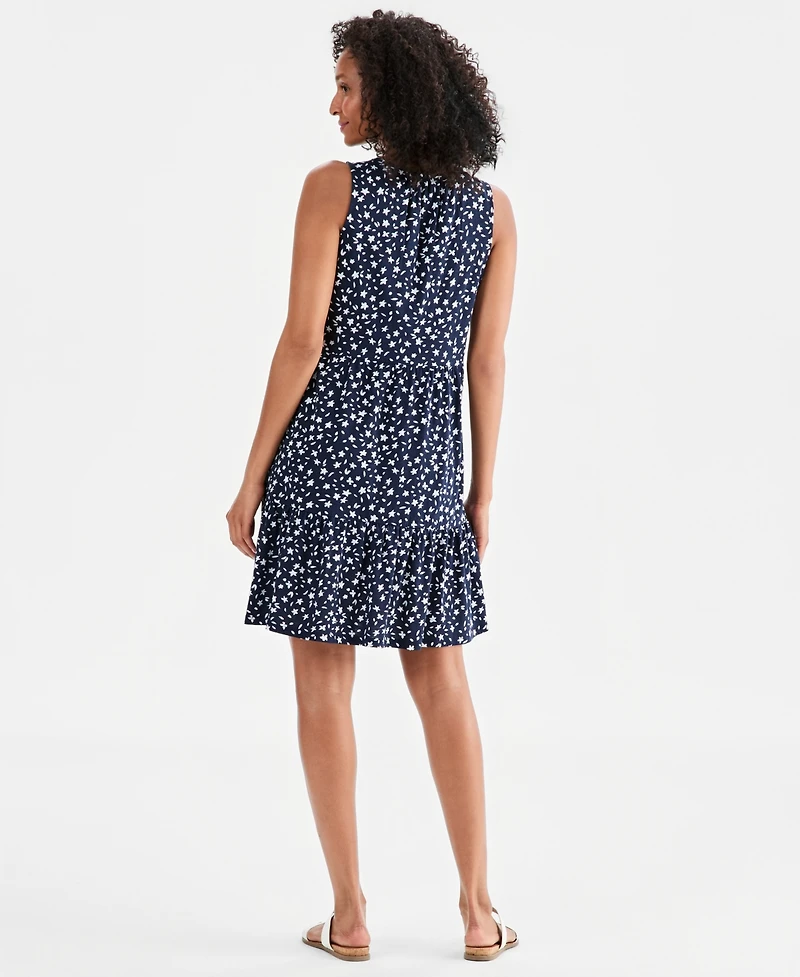 Style & Co Women's Printed Sleeveless Tiered Dress, Macy's Exclusive