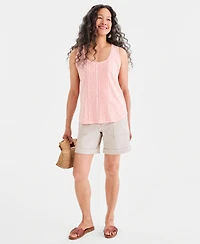 Style & Co Women's Printed Pintuck Tank Top, Macy's Exclusive