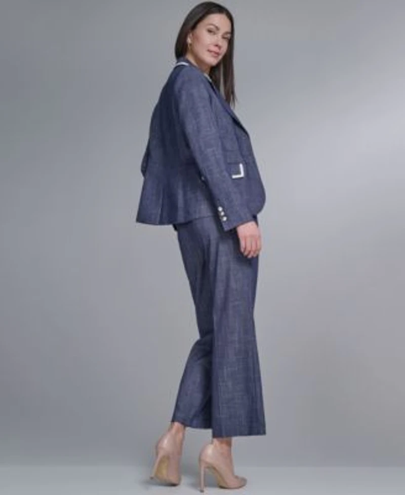 Tommy Hilfiger Womens Crosshatch Blazer Tab Waistband Pants