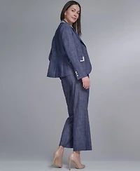 Tommy Hilfiger Womens Crosshatch Blazer Tab Waistband Pants