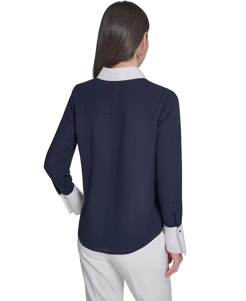 Tommy Hilfiger Women's Slim-Fit Button-Up Top