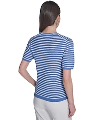 Tommy Hilfiger Women's Short-Sleeve Striped Sweater