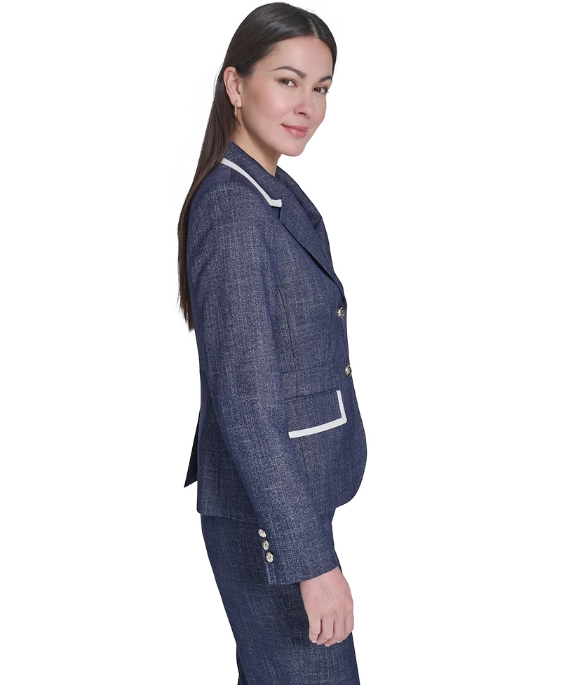 Tommy Hilfiger Women's Crosshatch Notch Collar Blazer