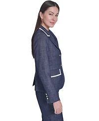 Tommy Hilfiger Women's Crosshatch Notch Collar Blazer