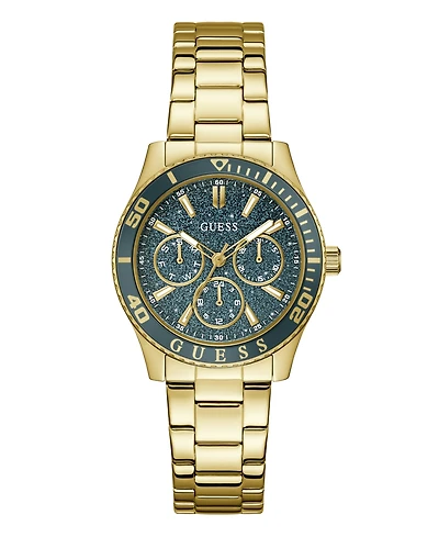 Guess Women's Gold-Tone Stainless Steel Multi-Function Watch, 36mm