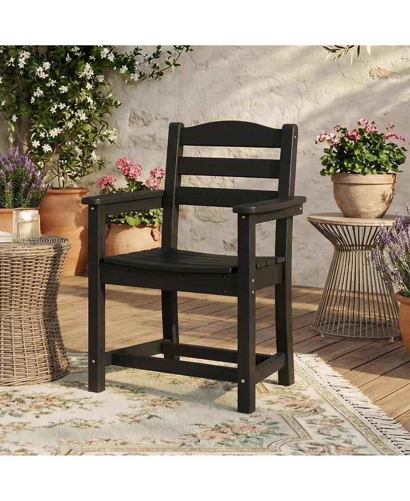 Set of 2 Outdoor Dining Chair with Armrests, For All Weather Conditions