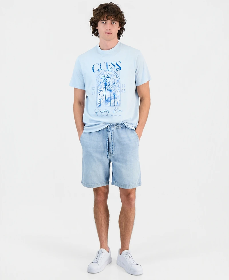 Guess Men's Coastal City Cotton Graphic Crewneck T-Shirt