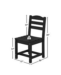 Set of 2 Outdoor Dining Chair without Armrests, For All Weather Conditions