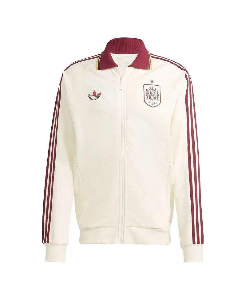 Adidas Men's White Spain National Team 2026 World Cup Anthem Full-Zip Jacket