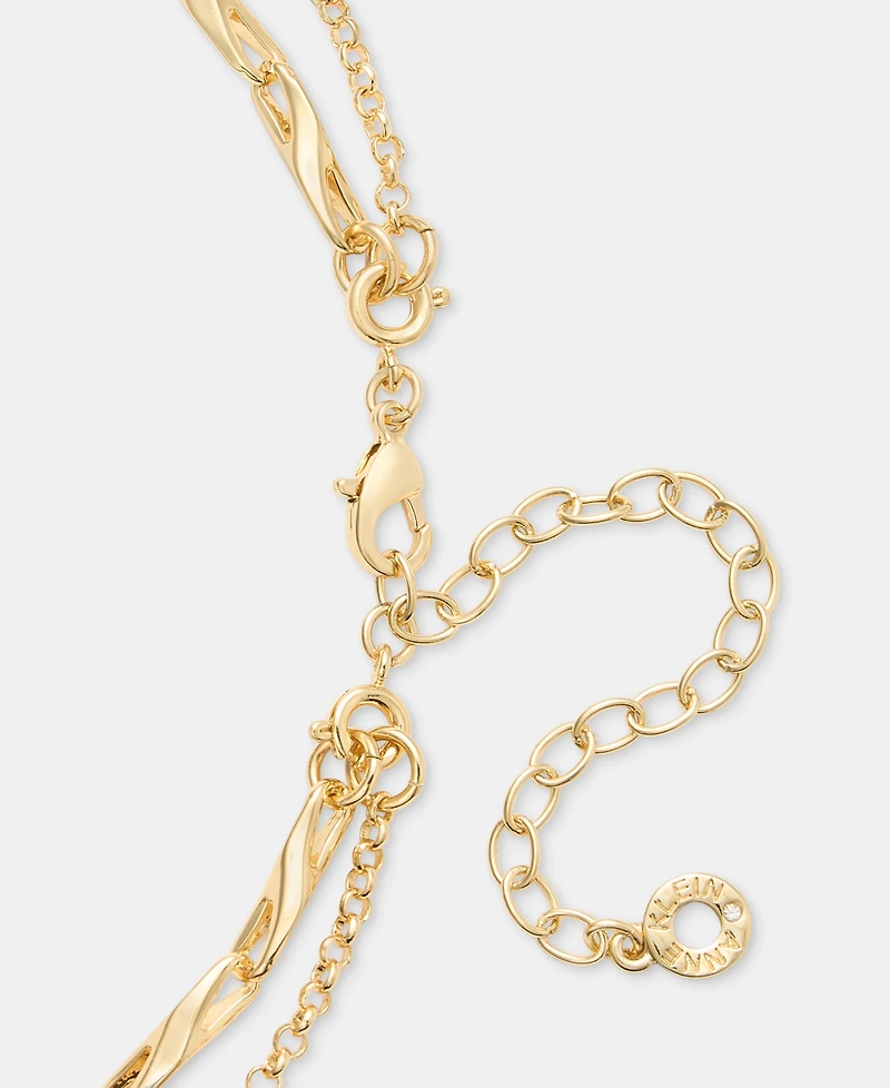Anne Klein Gold-Tone 2-in-1 Dogtag Pendant Necklace