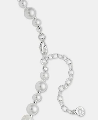 Anne Klein Silver-Tone Removable Glass Pearl Pendant Necklace