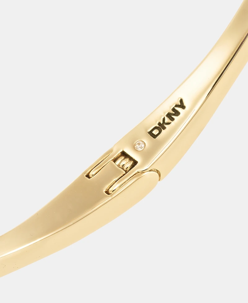 Dkny Gold-Tone Crystal Pave Beaded Cuff Bracelet