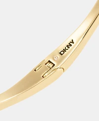 Dkny Gold-Tone Crystal Pave Beaded Cuff Bracelet
