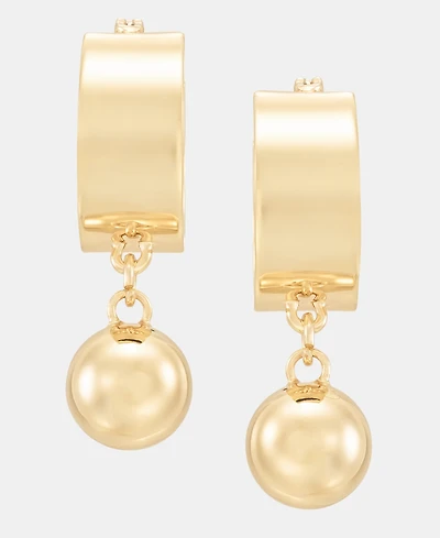 Dkny Ball Charm Statement Hoop Earrings