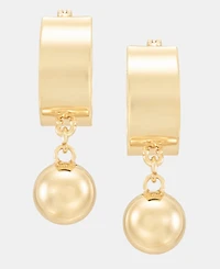 Dkny Ball Charm Statement Hoop Earrings