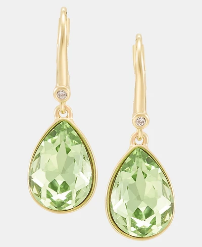 Dkny Gold-Tone Glass Peridot Statement Teardrop Earrings