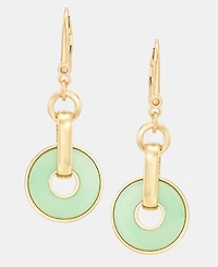 Dkny Gold-Tone Inlay Ring Double Drop Earrings
