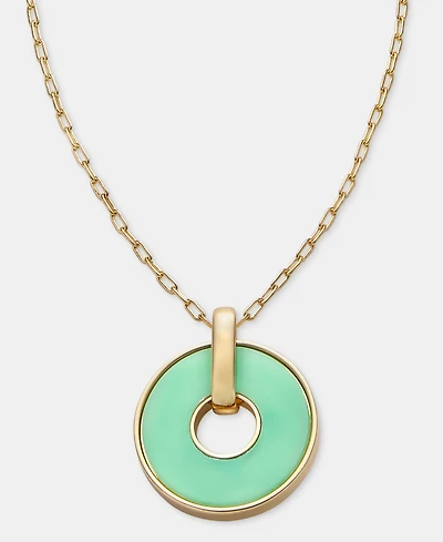 Dkny Gold-Tone Epoxy Inlay Ring Pendant Necklace