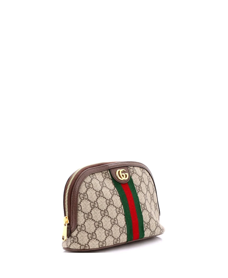 Pre-Owned Gucci Large Ophidia Cosmetic Case Gg Coated Canvas