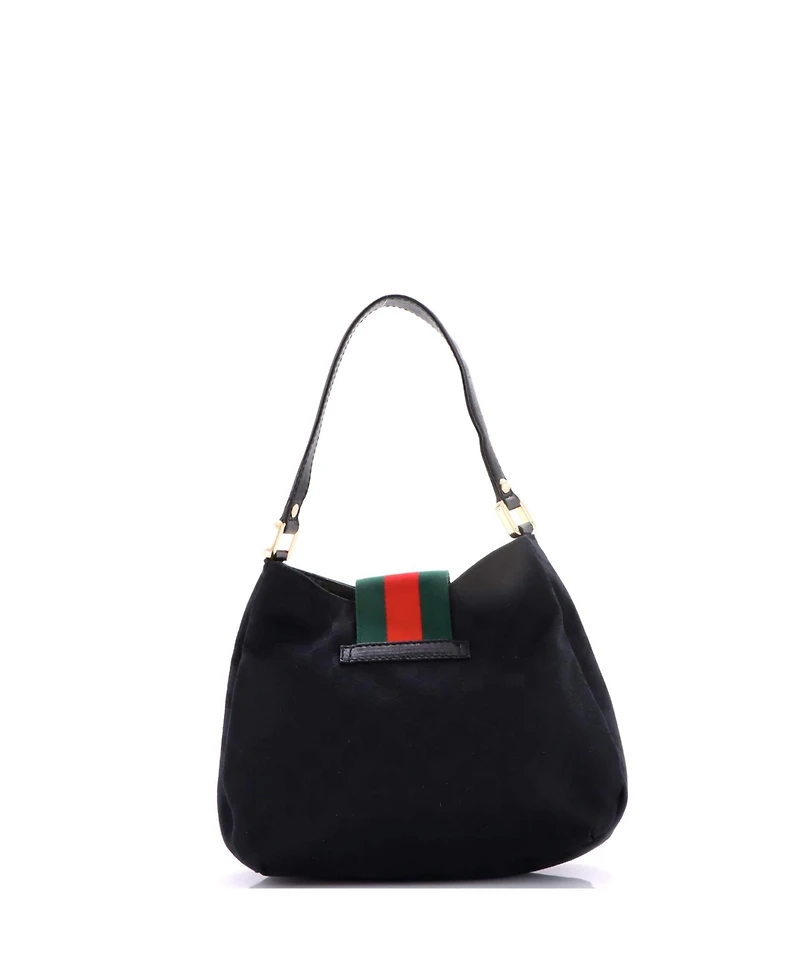 Pre-Owned Gucci Medium New Ladies Web Hobo Gg Canvas
