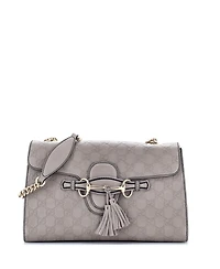 Pre-Owned Gucci Medium Emily Chain Flap Bag Guccissima Leather