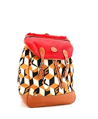 Pre-Owned Gucci Interlocking G Patch Flap Buckle Backpack Printed Nylon and Gg Coated Canvas