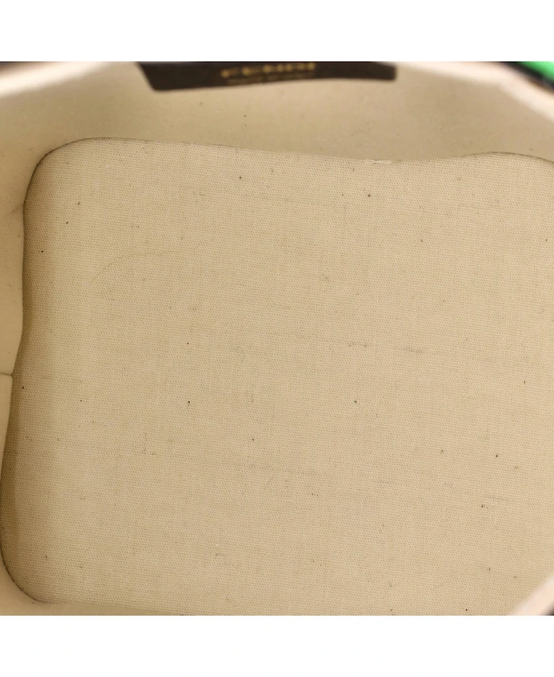 Pre-Owned Fendi Mini Logo Mon Tresor Bucket Bag Embroidered Canvas