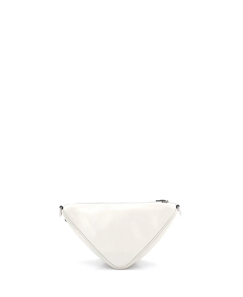 Pre-Owned Prada Mini Triangle Logo Zip Crossbody Bag Embossed Leather