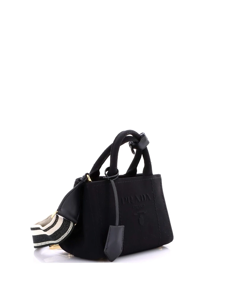 Pre-Owned Prada Mini Logo Jardiniere Tote Canvas