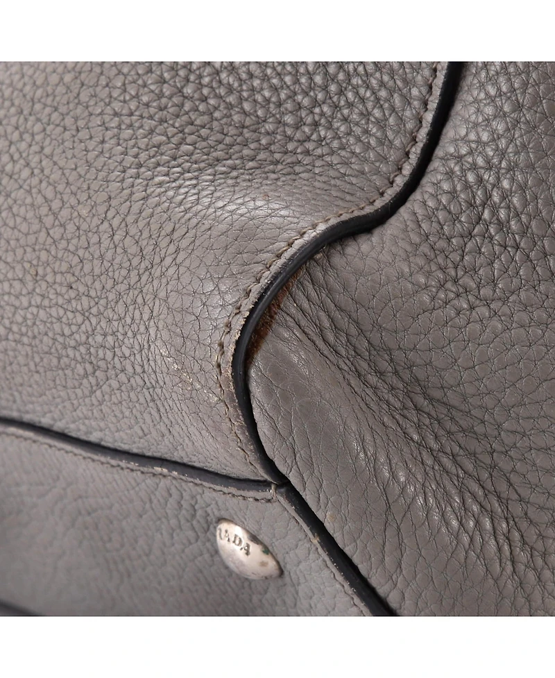 Pre-Owned Prada Large Cuir Frame Convertible Tote Vitello Daino