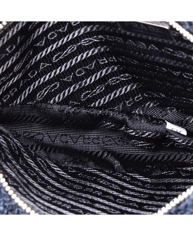 Pre-Owned Prada Mini Triangle Top Handle Pouch Bag Terry Cloth