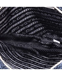 Pre-Owned Prada Mini Triangle Top Handle Pouch Bag Terry Cloth