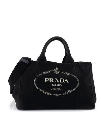 Pre-Owned Prada Canapa Convertible Tote Canvas