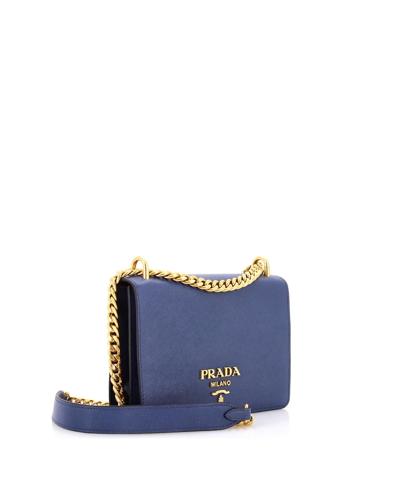 Pre-Owned Prada Small Chain Flap Bag Saffiano Leather