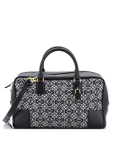 Pre-Owned Loewe 28 Amazona Bag Leather and Jacquard Canvas
