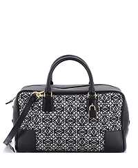 Pre-Owned Loewe 28 Amazona Bag Leather and Jacquard Canvas