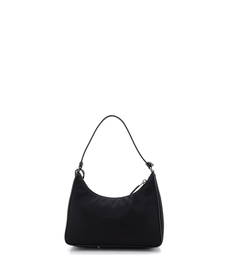 Pre-Owned Prada Mini Re-Edition 2005 Hobo Tessuto with Saffiano Leather