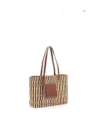 Pre-Owned Loewe Small Paula's Ibiza Square Basket Tote Woven Reed with Leather